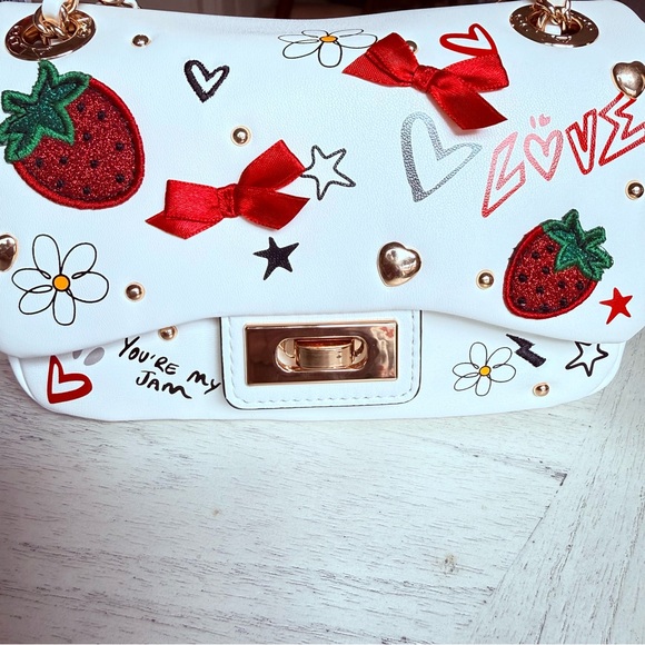 New Lovebag Small Strawberry Patches Crossbody Bag - Picture 8 of 10